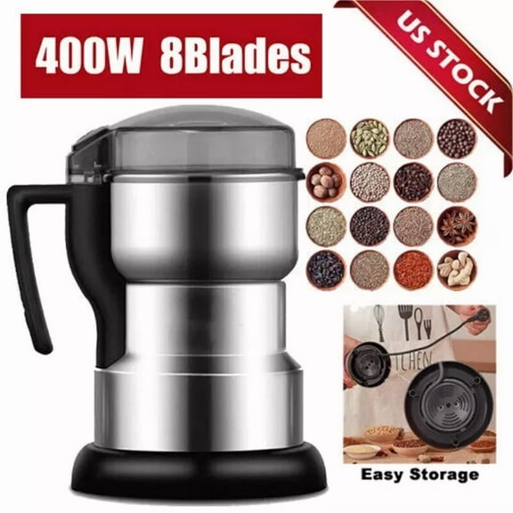 8 Blades Electric Coffee Grinder Grinding Milling Bean Spice Matt Blender 400W