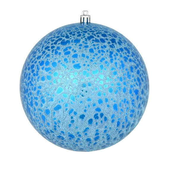 8" Blue Crackle Ball Ornament