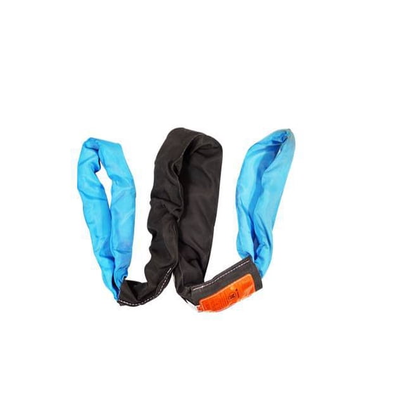 8' Blue EYE/EYE Round Sling W/Polyester Protective Sleeve, Vertical: 23,000LBS