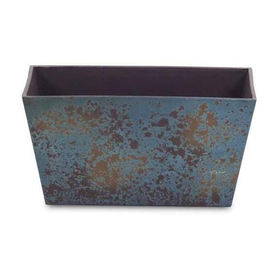 8" Blue Recycled Plastic Indoor Outdoor Rectangular Planter Box
