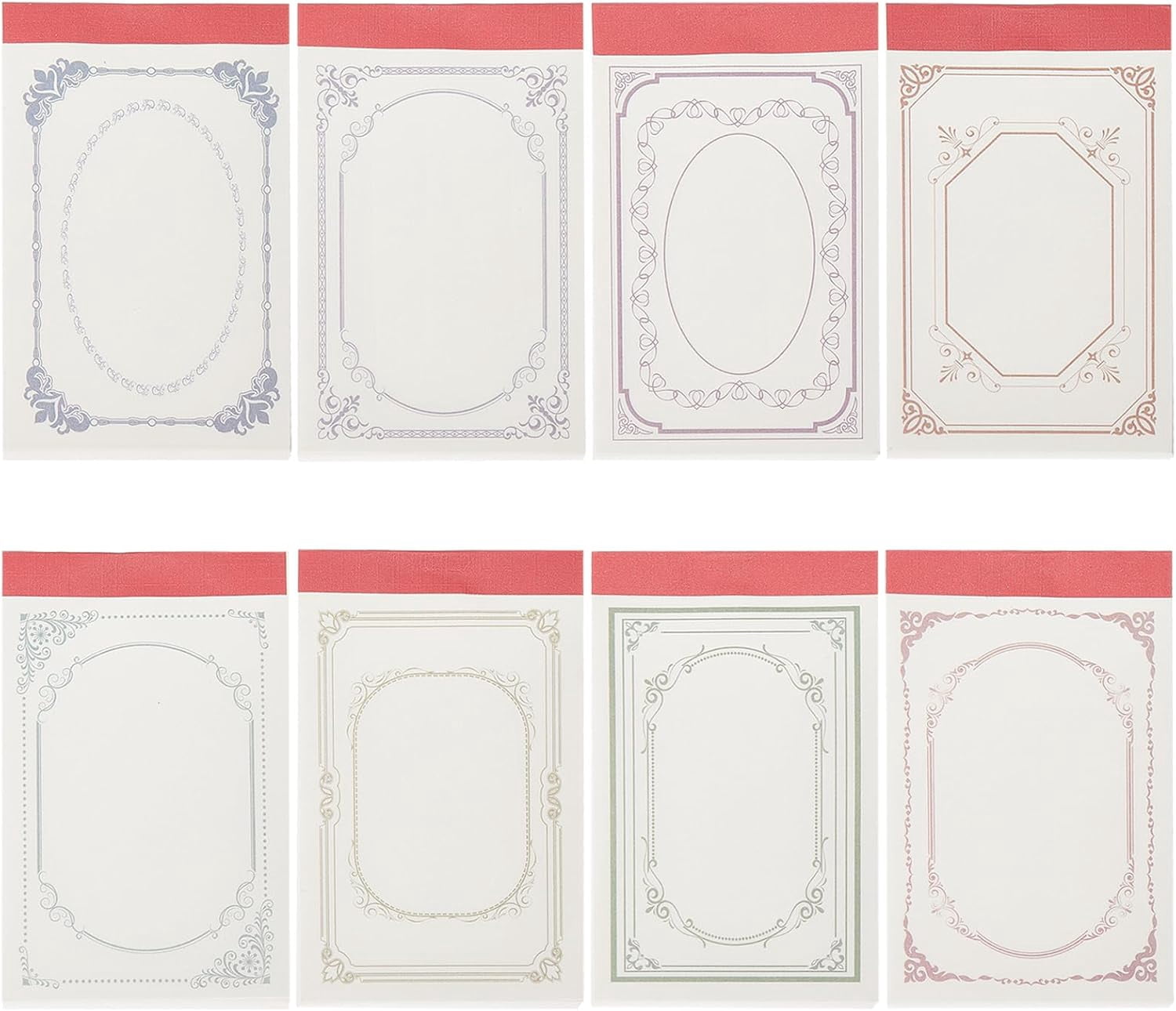Retangle Note Pad 8 Books 8 Style Floral Pattern Memo Paper Non-Stick Notepad for ...