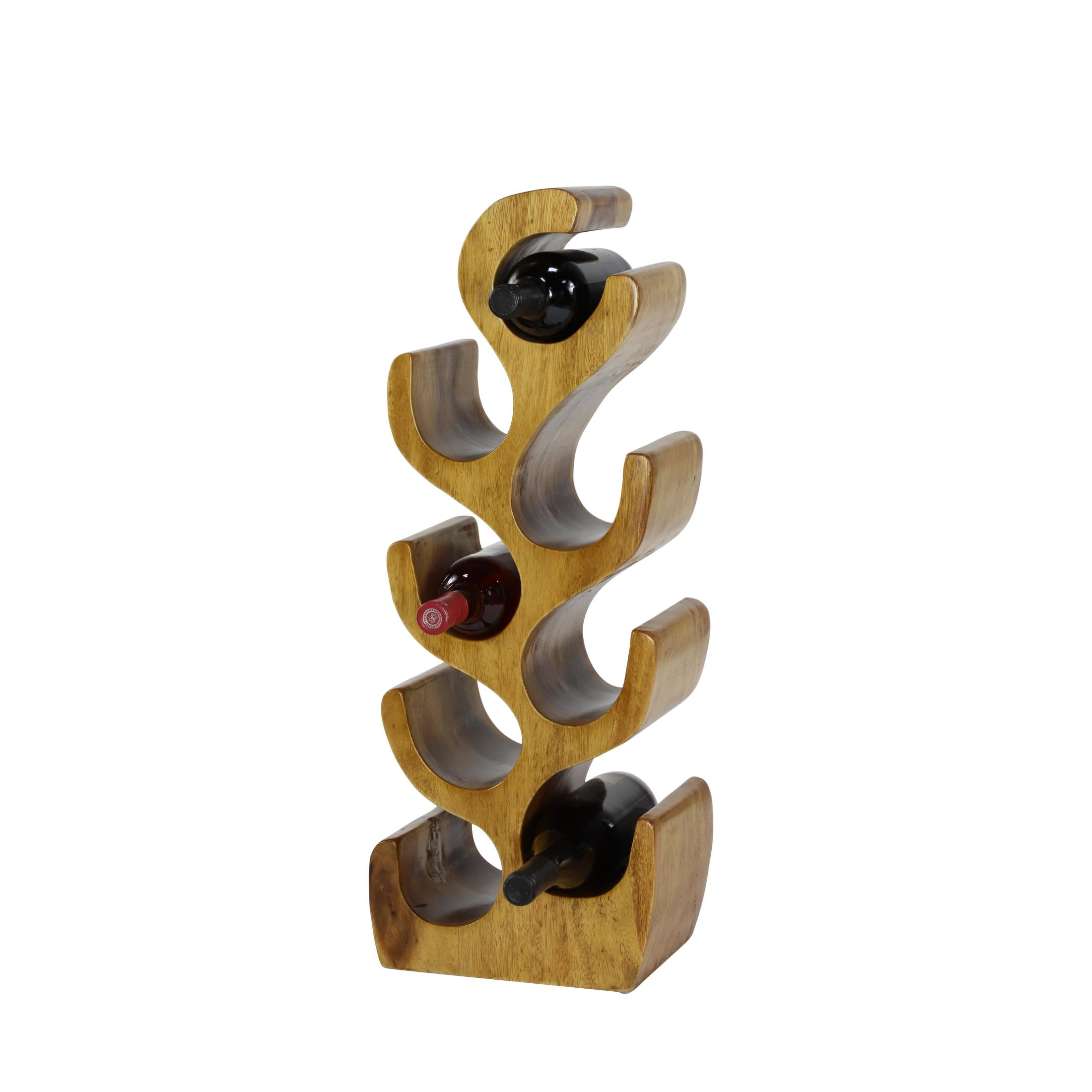 8- Bottle Brown Tree Curved Shaped Wine RackDecMode 11" x 28" Brown Wood Curved Shaped 8 Bottle Tree Wine Rack, 1-Piece