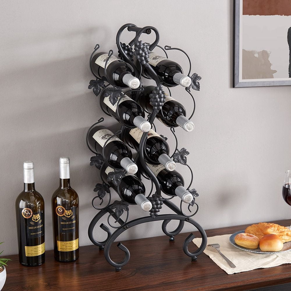 Bistro Racks 8-Bottle Freestanding Metal Wine Rack, Portable,4-Tier for Desktop ...