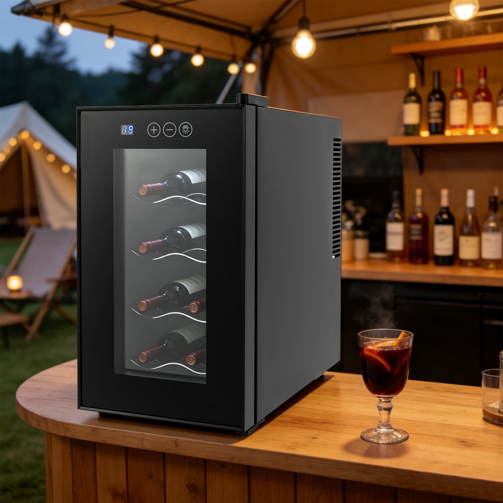 8 Bottle Wine Cellar, Wine Cooler, 25.8*50.2*46.5cm Beverage Wine Chiller