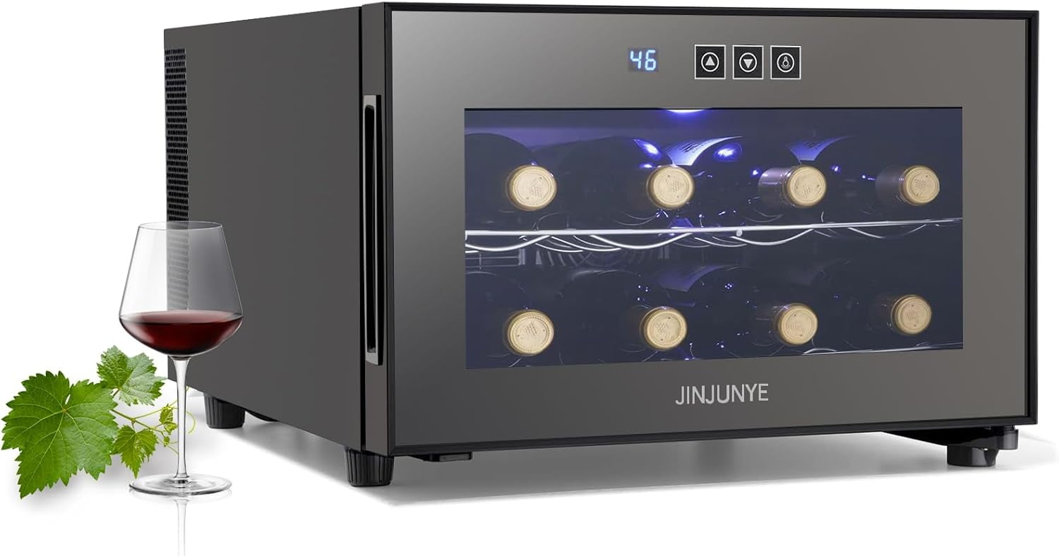 8 Bottle Wine Cooler Refrigerator, Wine Fridge Small, Countertop Wine