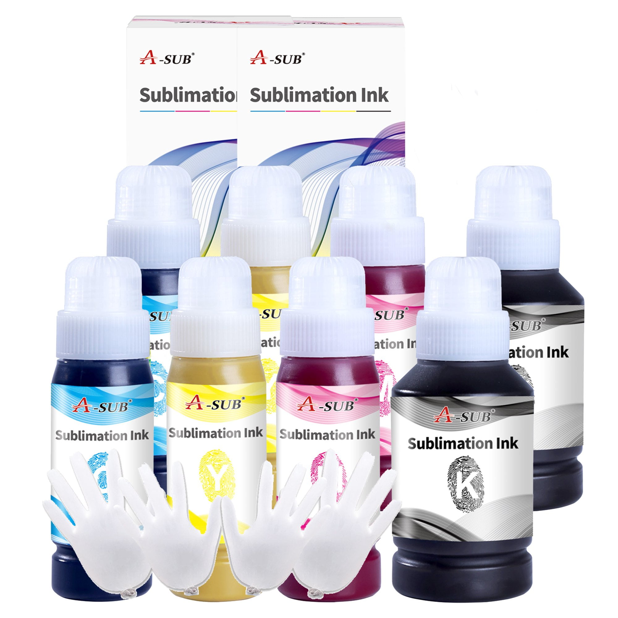 8 Bottles ASUB Sublimation Ink Refill Kit for Epson Eco Tank Printers