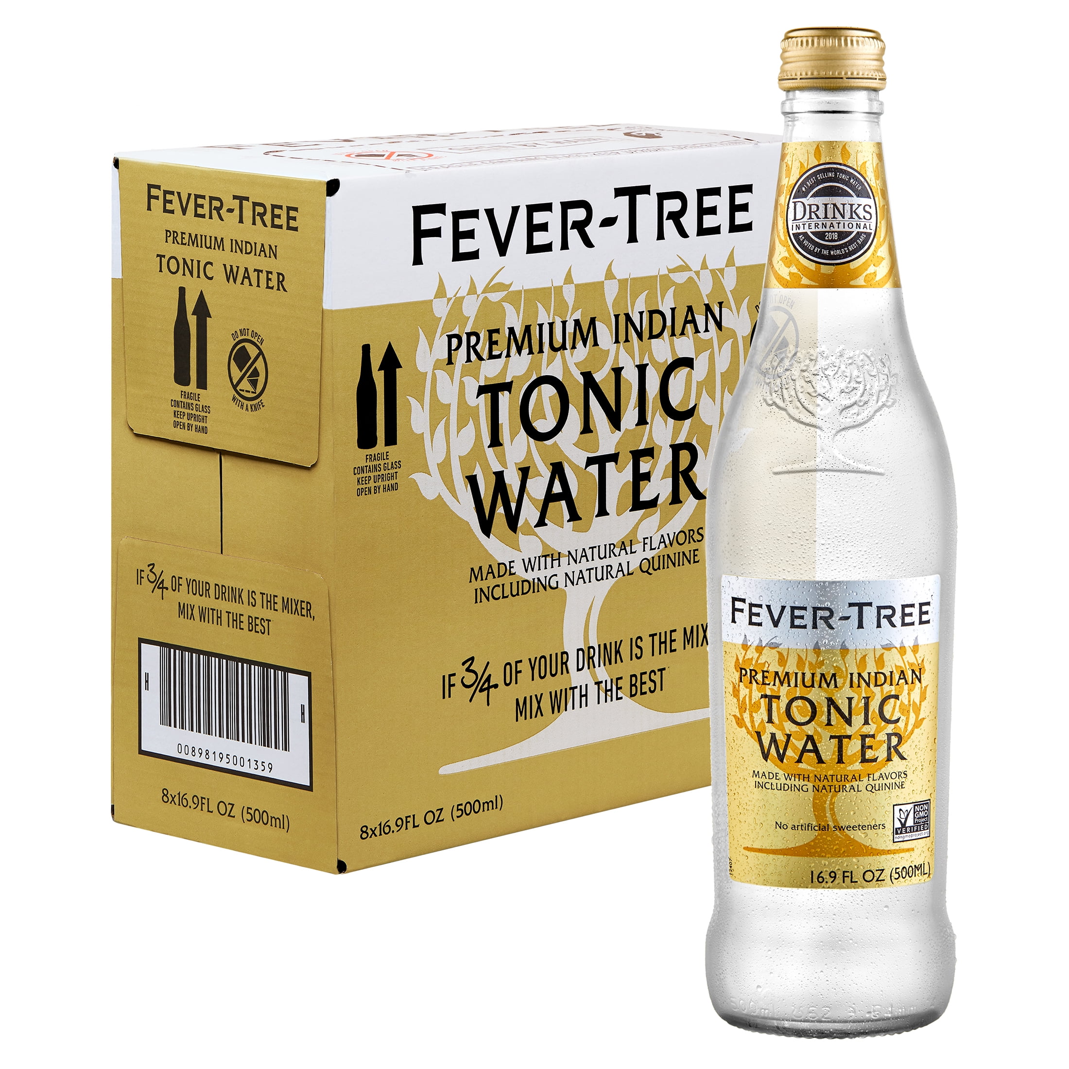 (8 Bottles) Fever-Tree Premium Tonic Water, 16.9 Fl Oz