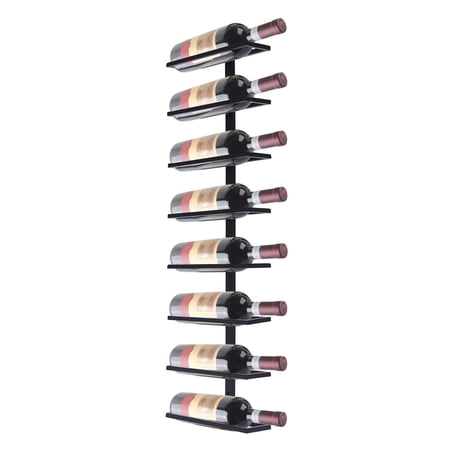 8 Bottles Wall Mounted Wine Rack Bottle Rack Wine Holder Display Storage,Black