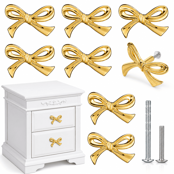 8 Bow Drawer Knobs Brfor Dresser Decorative Pulls Vintcabinet Handles Home Bedroom Kitchen Cabinets Hardware Cupboard (large Size)