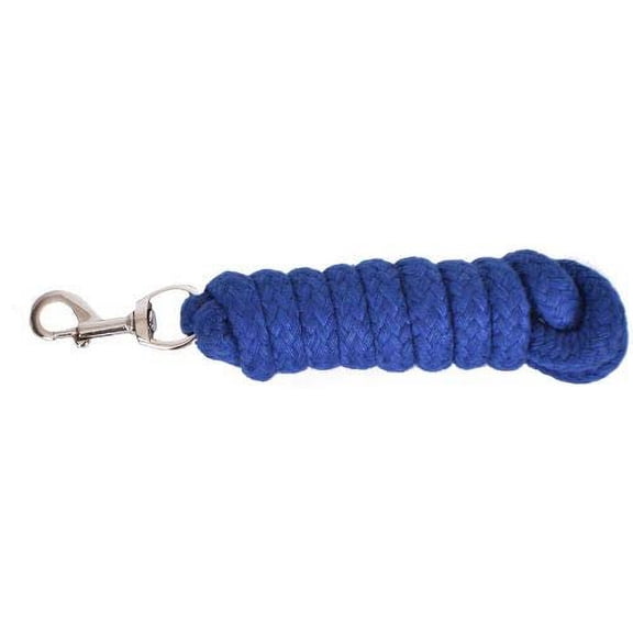 8' Braided Cotton Lead Rope (Black) (Royal Blue)