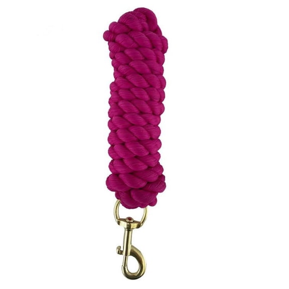 8' Braided Poly/Cotton Lead Rope w/ Brass Plated Snap (Pink)