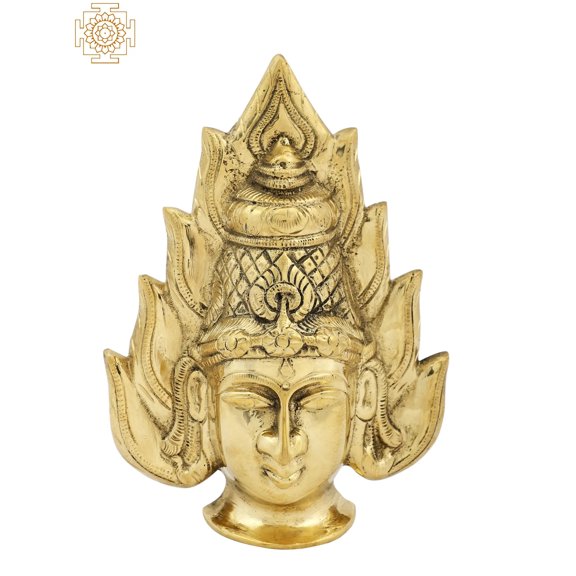 8" Brass Amman Face Mask