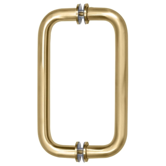 8" Brass (BM Series) Tubular Back-to-Back Pull Handle with Metal Washers