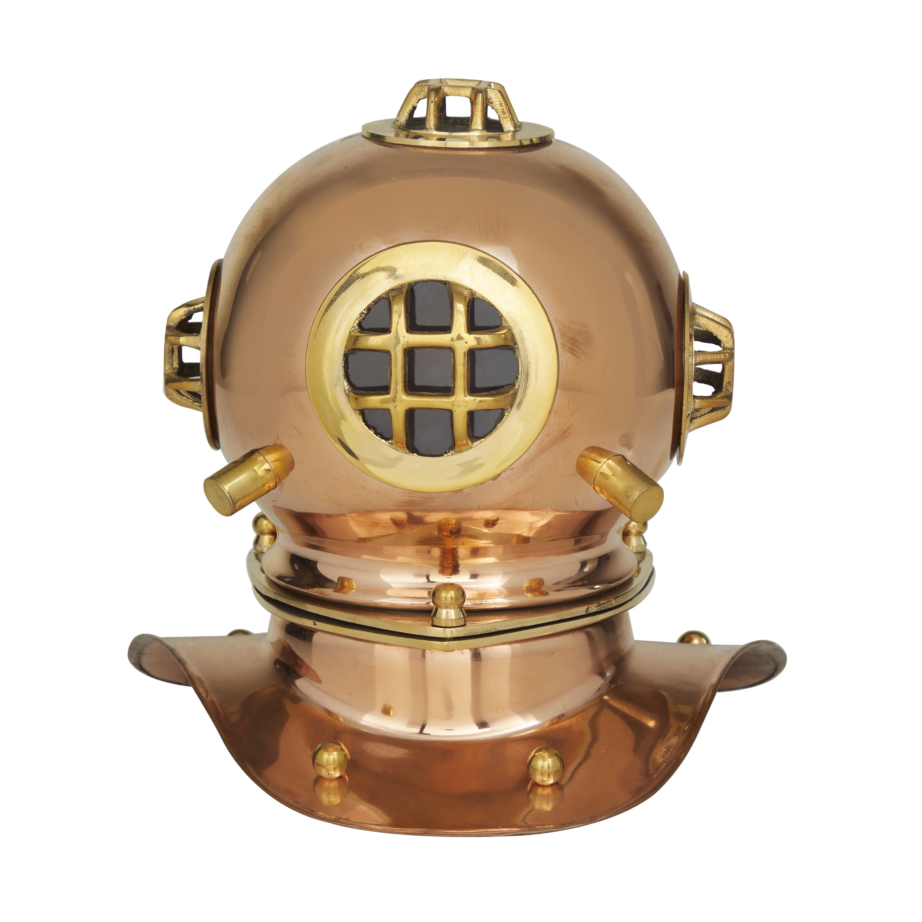 8" Brass Metal Diver Helmet, by DecMode