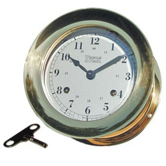 8" Bronze and White Traditional Round Shaped Bell Clock