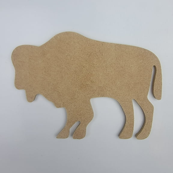 8" Buffalo, Unfinished MDF Art Shape by Wooden Craft Cutouts