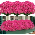 thumbnail image 1 of 8 Bundles Artificial Daffodil Flowers for Outdoors Fake Flowers Greenery No Fade Faux Plastic Plants for Decoration Outside UV Resistant Home Garden Porch Window Box Decorating(Rose), 1 of 7