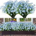 thumbnail image 1 of 8 Bundles Artificial Daffodils Flowers for Outdoor Spring Summer Decoration UV Resistant Faux Flowers No Fade Fake Plastic Plants Outside Garden Porch Window Box Decorating (Blue), 1 of 7