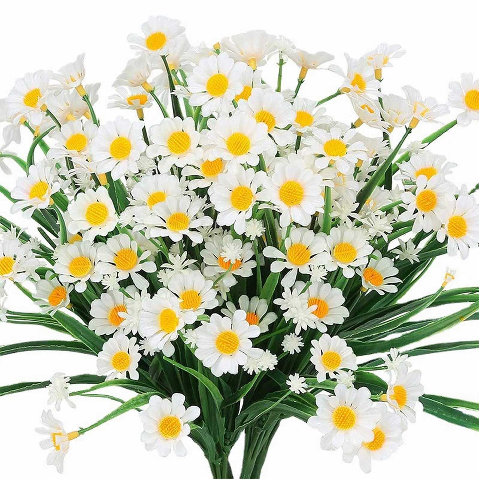 8 Bundles Artificial Daisy Mums Flowers Outdoor Fall Flowers for
