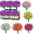 thumbnail image 1 of 8 Bundles Artificial Flowers,7-Pronged Faux Plants Fake Flowers Outdoor Decor,Realistic Plastic Plant Colorful Daisy UV Resistant for Porch Patio Home Yard Garden Window Box Pot Planters, 1 of 3