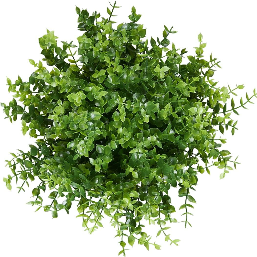 8 Bundles Artificial Flowers Fake Boxwood Shrubs UV Resistant Faux ...