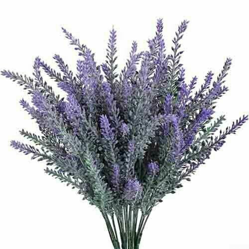 8 Bundles Artificial Flowers Fake Lavender Bouquet No Fade UV Resistant ...