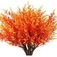 thumbnail image 1 of 8 Bundles Artificial Flowers Fake Outdoor Plants Faux UV Resistant Lavender Flower Plastic Shrubs Indoor Outside Hanging Decorations (Fuchsia), 1 of 4