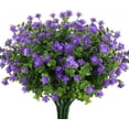 thumbnail image 1 of Artificial Flowers, Fake Artificial Greenery UV Resistant No Fade Faux Plastic Plants for Wedding Bridle Bouquet Indoor Outdoor Home Garden Kitchen Office Table Vase 8PCS, 1 of 8