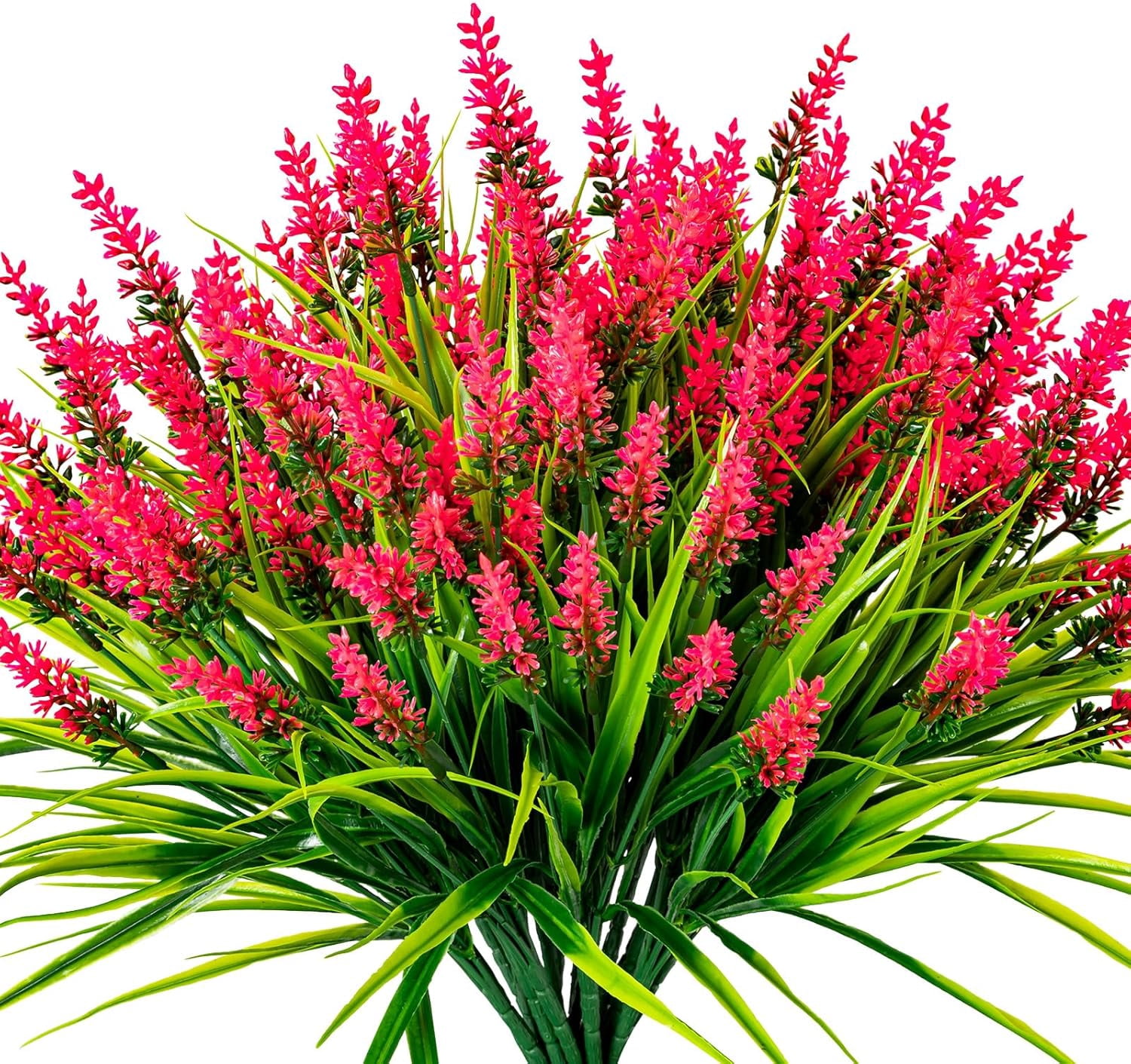 8 Bundles Artificial Flowers for Outdoors UV Resistant Fake Lavender ...