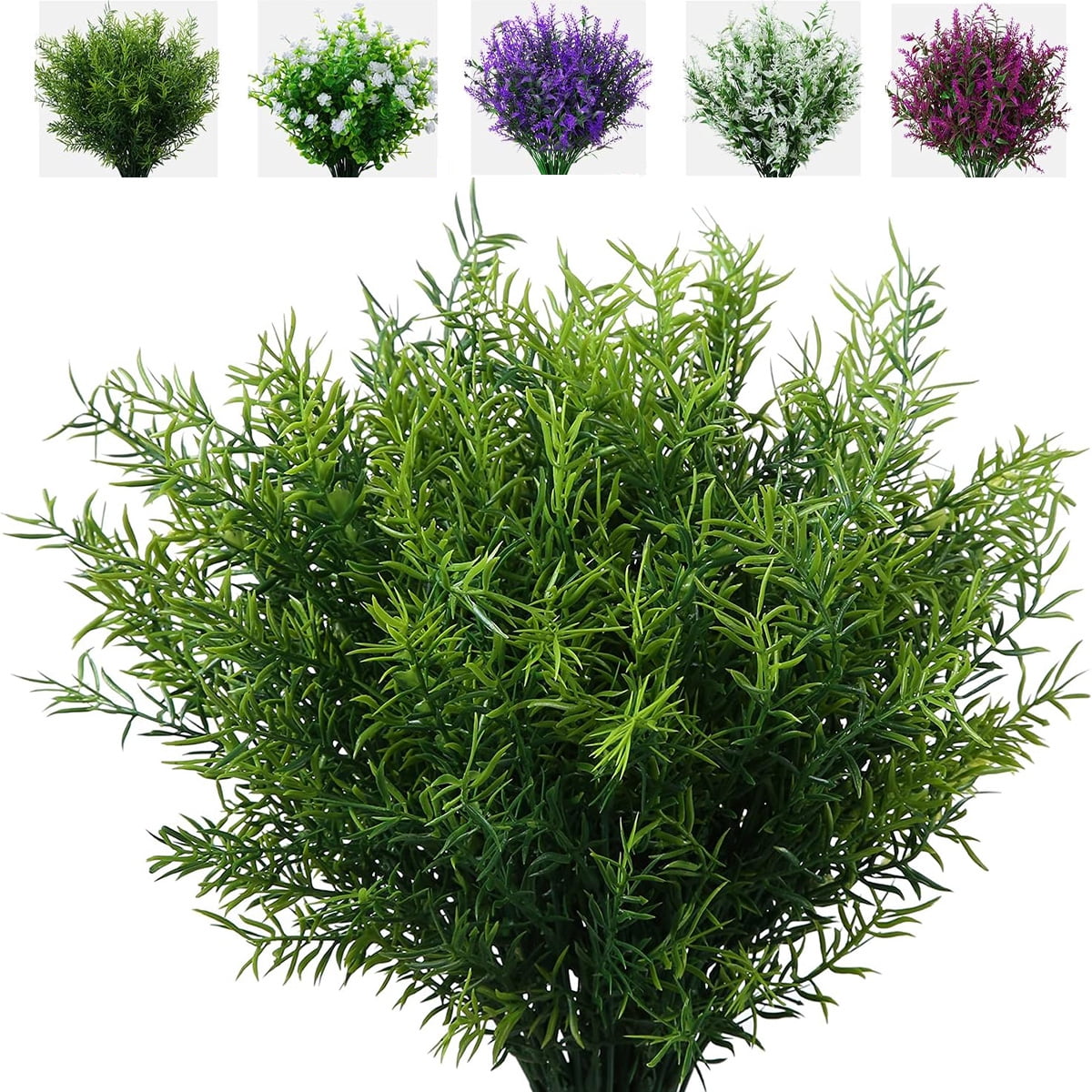 8 Bundles Artificial Greenery Plants, Faux Outdoor UV Resistant Fake Grass for Garden Porch Window Box Filler Indoor Home Decoration (Snapdragon)