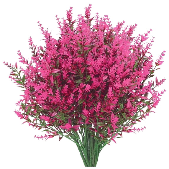 8 Bundles Artificial Lavender Flower Outdoor Flowers For Decoration Uv Resistant