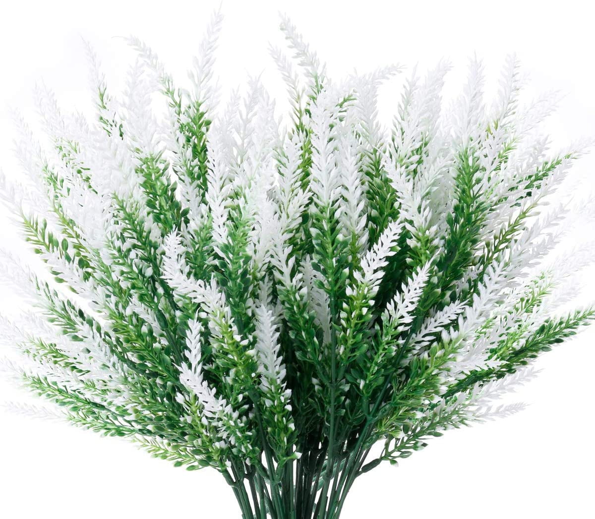 8 Bundles Artificial Lavender Flowers Outdoor UV Resistant Fake Flowers ...