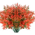 thumbnail image 1 of 8 Bundles Artificial Lavender Flowers Outdoor UV Resistant Fake Flowers No Fade Faux Plastic Plants Garden Porch Window Box Decorating (Orange), 1 of 5