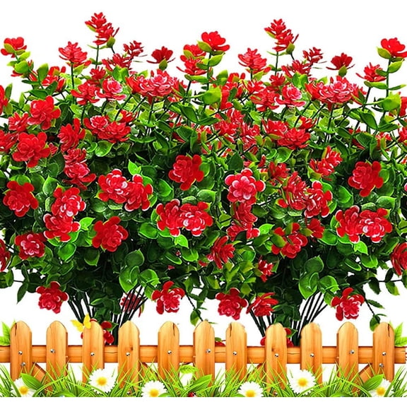 8 Bundles Artificial Outdoors Flowers (Purple-Eucalyptus)