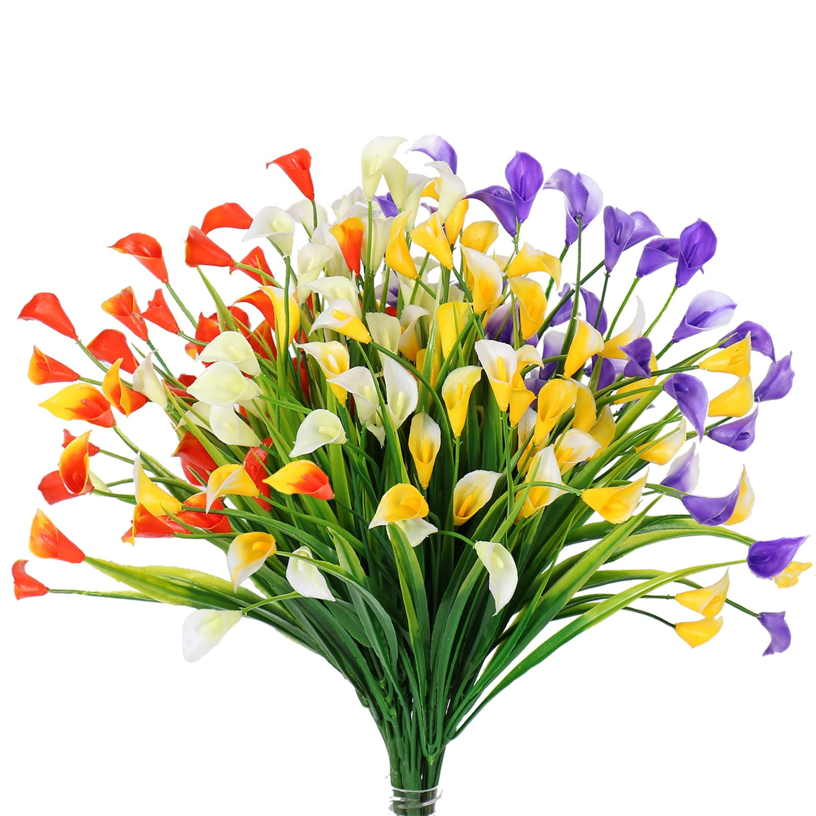 8 Bundles Calla Lily ,Artificial Flowers for Outdoors, UV Resistant