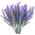 thumbnail image 1 of 8 Bundles Flocked Artificial Lavender Flowers Fake Plastic Plant Greenery Bridal Bouquet Faux Flowers for Wedding Centerpieces Home Office Kitchen Garden Decoration(Purple), 1 of 7