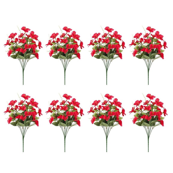 8 Bundles of Artificial Hibiscus Flowers 16 5 Inches Long UV Resistant Faux Silk Blooms for Indoor and Outdoor For Decor