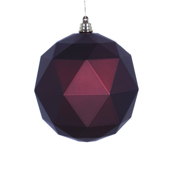 8" Burgundy Matte Geometric Ball