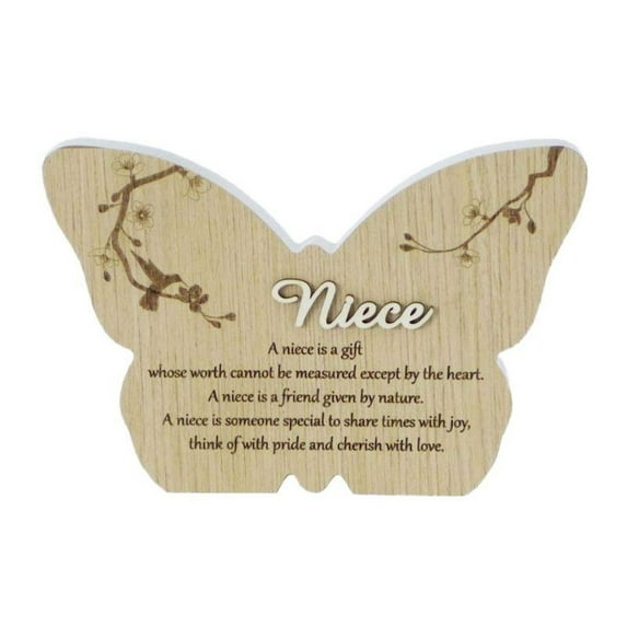 8" Butterfly "Niece" With Saying Plaque
