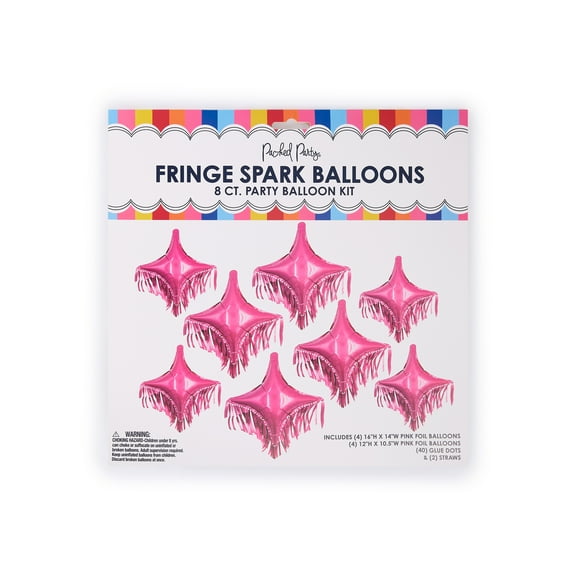 Packed Party Pink Sparkle Fringe Balloon Set