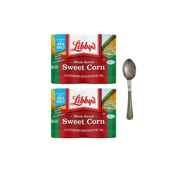 (8 Cans) Libby's Whole Kernel Sweet Corn, 15 oz With Spoon
