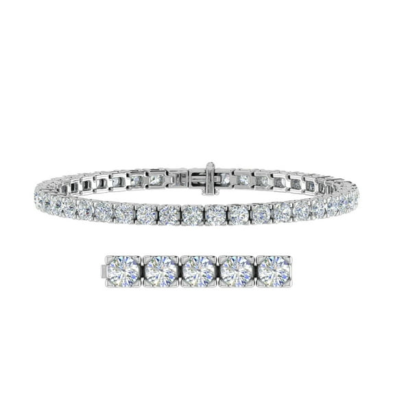 8 Carat Diamond Tennis Bracelet in 14K White Gold (7 Inch) - IGI Certified