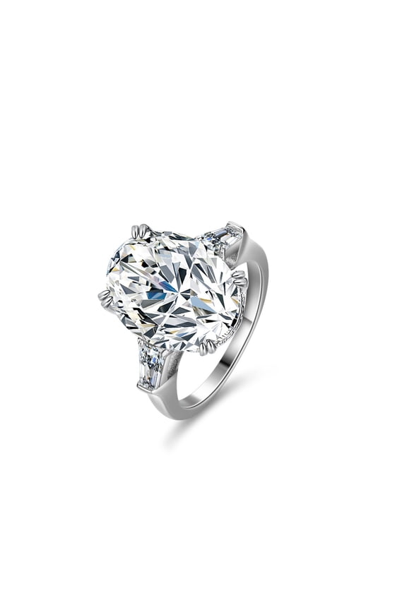 8 Carat Moissanite Ring for Women D Color VVS1 925 Sterling Silver Oval Cut Moissanite Engagement Bands Simulated Diamond Ring Lab Created Diamond Ring