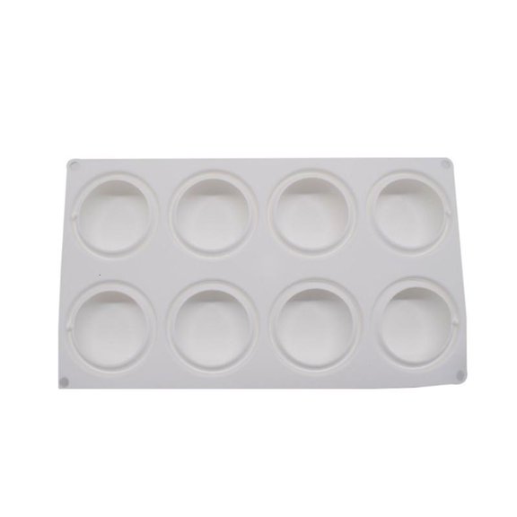8 Cavities Silicone Mold Round Shape Silicone Material Moulds for Chocolate Cake