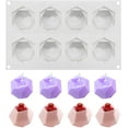 thumbnail image 1 of 8 Cavity Diamond Polygonal Cake Mold, Creative Geometric Fondant Silicone Mold, DIY Handmade Candle Mould, Multifunctional Wax Molds Pastry Tray, Baking Tool for Muffin Dessert, 1 of 5