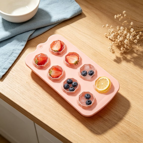 8 Cavity Diamond Silicone Ice Cub*e Tray for Whiskey Cocktail Chocolate Candy Baking Mold, Flexible Reusable Crystal Ice Maker Mold for Home Bar Kitchen Party Drink Decoration DIY Craft Tool