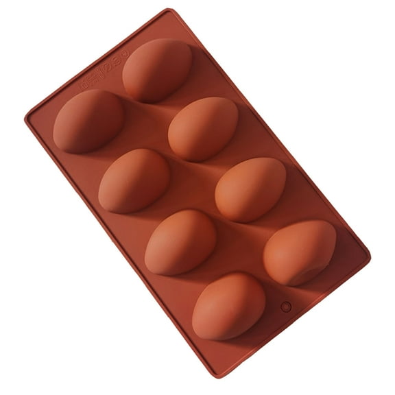 8 Cavity Easter Egg Shape Silicone Baking Moulds Food Grade Supplies for Cake Decoration Chocolate Candy and Bread Making