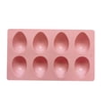 thumbnail image 1 of 8-Cavity Easter Egg Shape Silicone Molds & Silicone Egg Molds, Non-Stick & Reusable Baking Molds for Chocolate, Candy, Jello 1PC Pink, 1 of 5