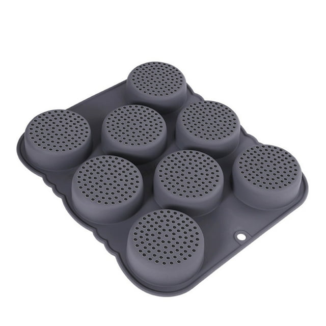 8-Cavity Hamburger Bun Pan - Non-Stick Food Grade Silicone Bread Mold ...