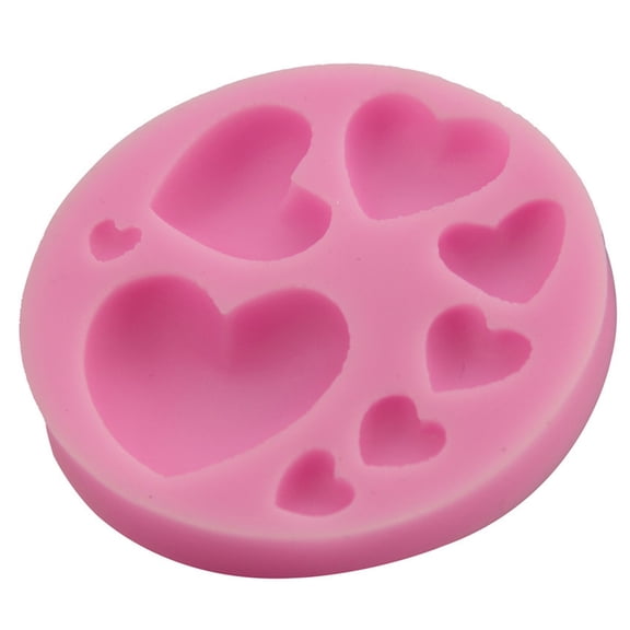 8 Cavity Heart Shaped Silicone Reusable Non Stick Baking Tool For Fondant Chocolate Candles And DIY Crafts With Decorative Patterns Snowflake Cake Pan Stainless Bake Pan Valentines Day Fondant Vintage